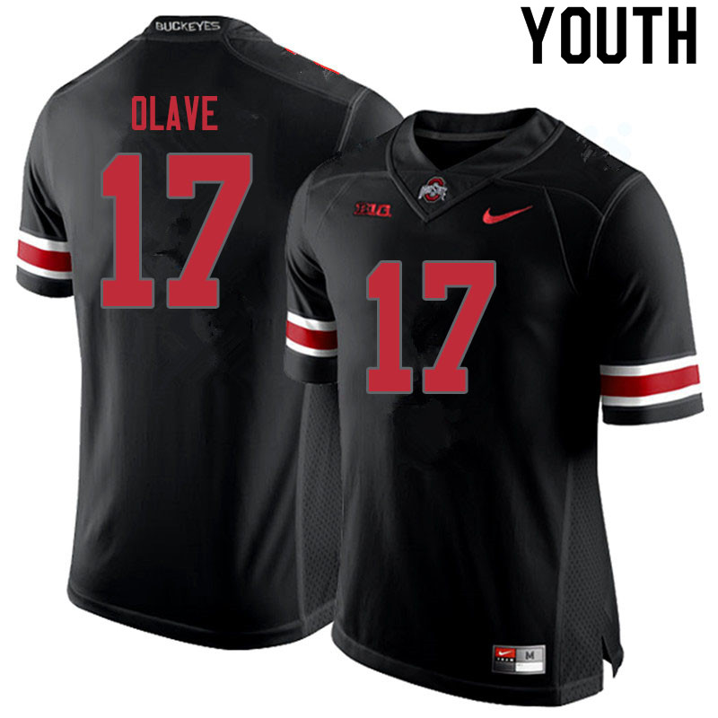 Ohio State Buckeyes Chris Olave Youth #17 Blackout Authentic Stitched College Football Jersey